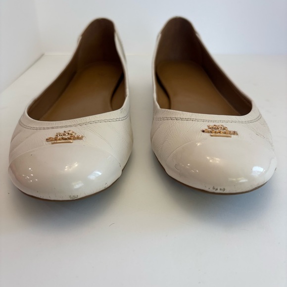 COACH Chelsea Leather Ballet Flat Matte Light Pink Cream Shoes Size 9 - Picture 9 of 11